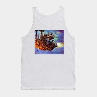 Lizard Pirate Ship Tank Top